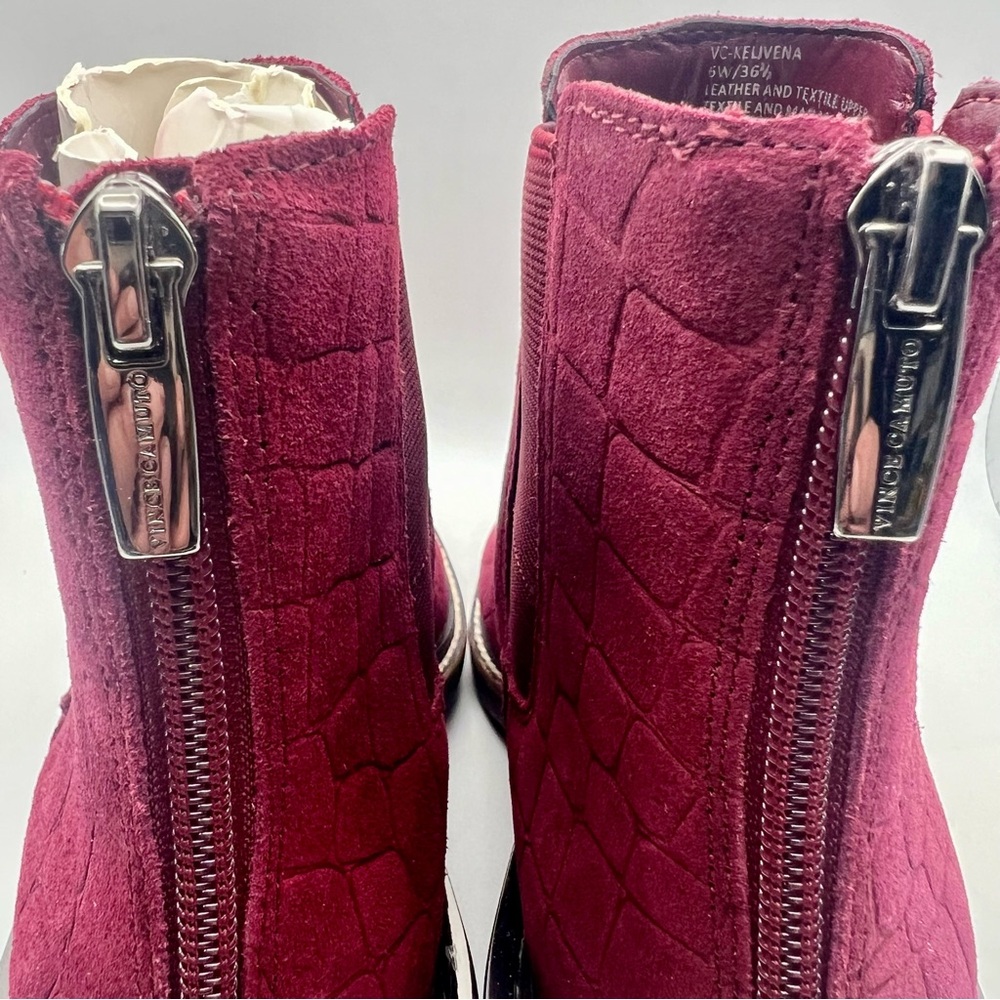 Vince Camuto Kelivena Sz 8 W WIDE EU 38.5 Women's Suede Chelsea Boot Fired Brick - Picture 5 of 9